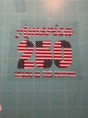 Patriotic "America 250" - Red, White & Blue car decal